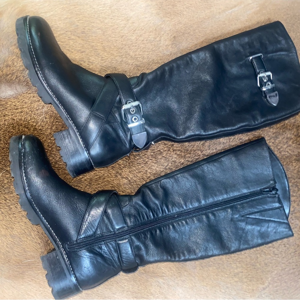 Marc Fisher Black Combat & Moto Boots